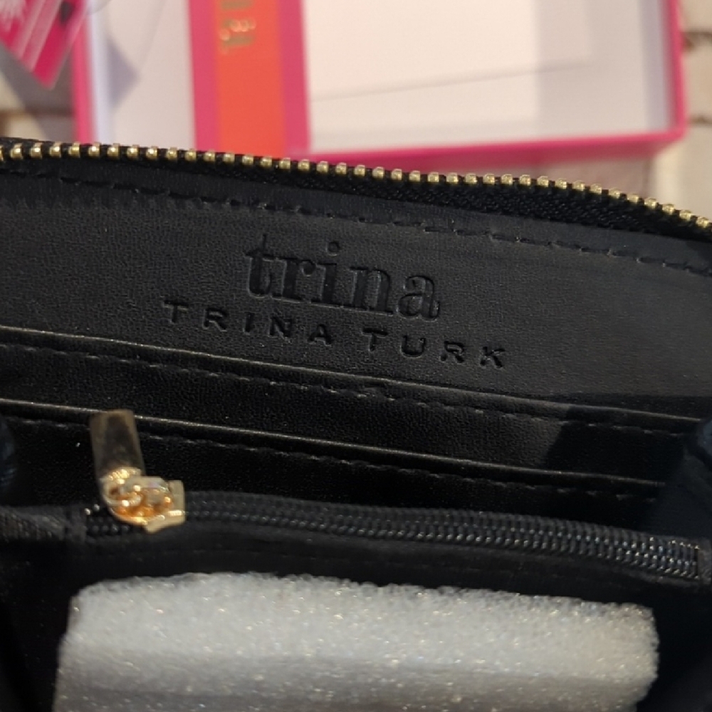 Trina Turk Pink and Black Floral Clutch - Picture 7 of 11